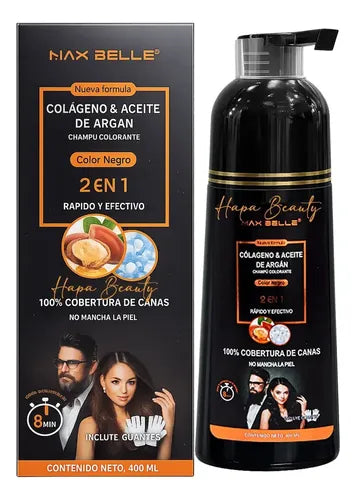 MaxBelle Color™ | Shampoo Colorante Negro para Canas