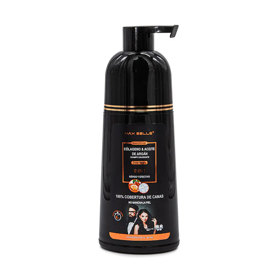 MaxBelle Color™ | Shampoo Colorante Negro para Canas