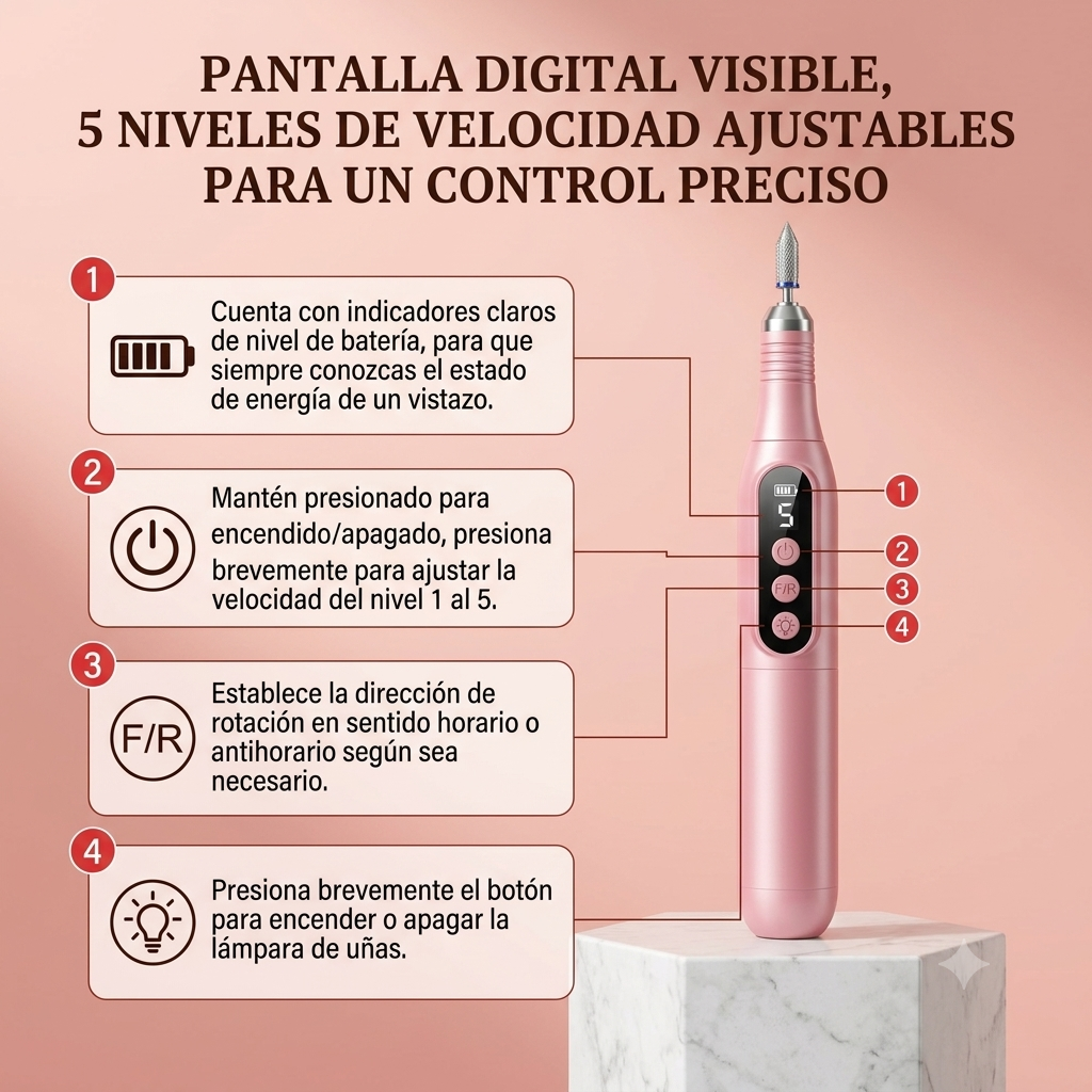 NailPro LED™ | Torno Eléctrico Profesional para Uñas
