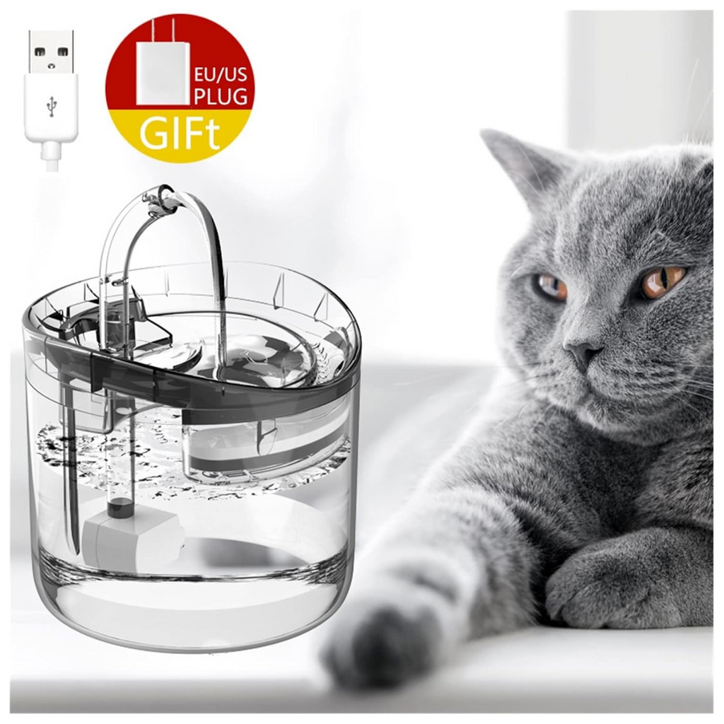 PetFlow™ | Fuente de Agua Transparente 1.6 L para Mascotas