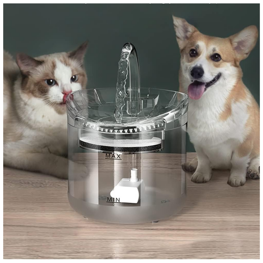 PetFlow™ | Fuente de Agua Transparente 1.6 L para Mascotas